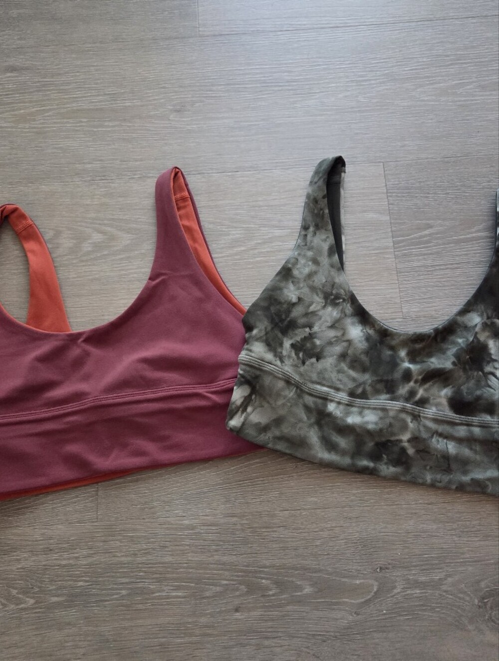 2 Lululemon Align Reversible Sports Bra 6 Light Support A B Cup Red Green Orange